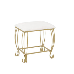 English Elm Vanity Table Set with Mirror Stool White Vintage Bedroom Dressing Storage Desk D66592206