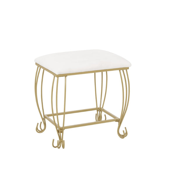 English Elm Vanity Table Set with Mirror Stool White Vintage Bedroom Dressing Storage Desk D66592206