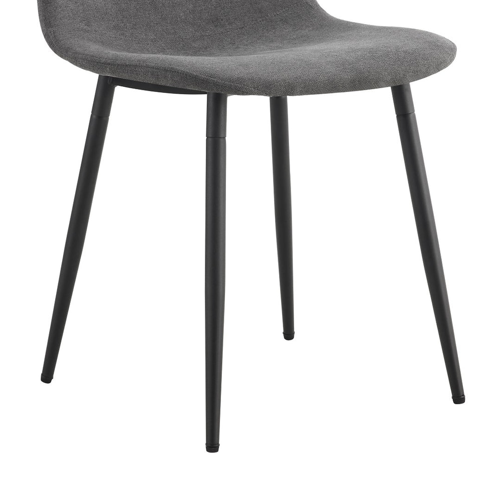 English Elm Table And Chair Set: Modern 79"X31.5" Glass Top With X-Shaped Metal Legs & 6 Dark Gray Linen Chairs W1151S03601-GIGA