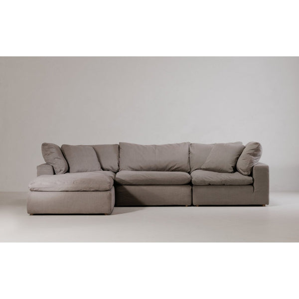 English Elm Clay Slipper Chair Modular Living Room Accent with Feather Blend Cushion Fabric B2769P504415