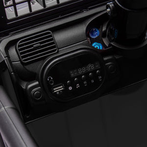 English Elm 24v Kids Ride on Car with Parental Remote Four Wheel Suspension Led Lights Bluetooth Black W1578P235080