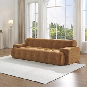English Elm Christopher Knight Home® - 88 Cloud 3-Seater Chenille Sofa with Button Tufting, High-Density Foam Comfort, No-Assembly Modern Lounge Camel N773P342186N