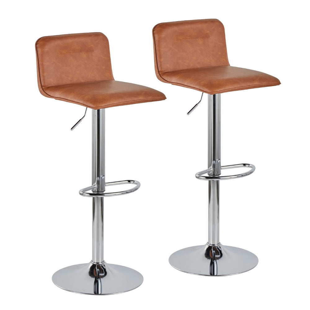 English Elm Adjustable Velvet Swivel Barstools with Chrome Base for Kitchen or Home Bar Set of 2 Camel B202S01962