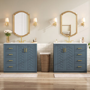 English Elm 72'' Bathroom Vanity With Ceramic Sink - Stylish Freestanding Set, Solid Wood Frame, Ample Storage & Modern Design N710SS00015C