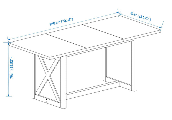 English Elm 70.87" Farmhouse Dining Table for 6-8, Antique Gray 70.87" Rustic Rectangular Wood Table with X Legs W1412P272807