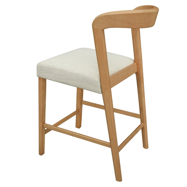 English Elm Christopher Knight Home® - Solid Rubber Wood Counter Stools Set Of 2 - Natural Oak & Beige Upholstery For Modern Comfort N771P292086Q