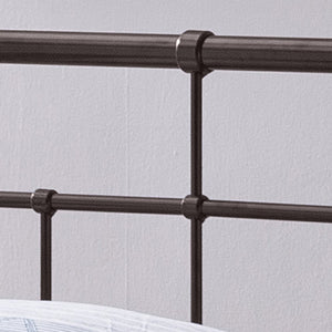 English Elm Queen Iron Platform Bed Pipe Style Frame No Box Spring Needed Industrial Loft Bedroom Copper 64072.00HMCOP-Q