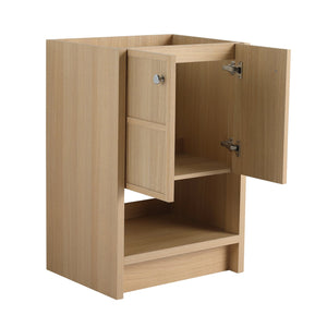 English Elm 24" Modern Freestanding Bathroom Vanity Oak Plywood with Soft-Closing Doors & Open Shelf Storage W1972P268402