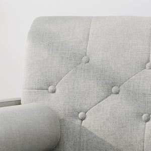 English Elm Club Chair Tufted Accent Seat with Bolster Pillows and Gold Splayed Legs for Living Room 63050.00LGRY