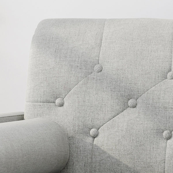 English Elm Club Chair Tufted Accent Seat with Bolster Pillows and Gold Splayed Legs for Living Room 63050.00LGRY