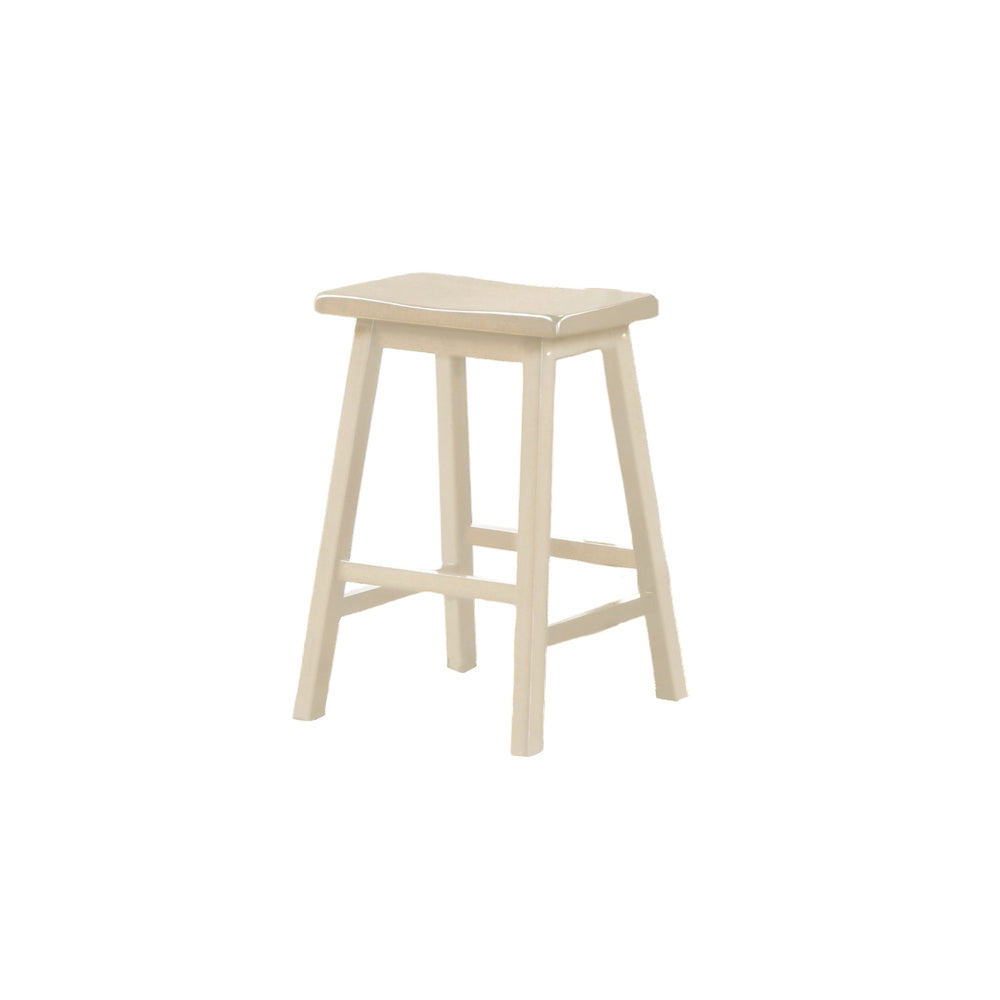 English Elm Nyssa 3‑Piece Buttermilk Counter Height Breakfast Set with 3 Slatted Storage Shelves, 510lb Capacity B2726P348941