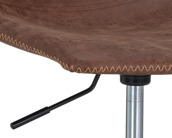 Sunpan Cal Office Chair - Stylish Mid-Century Design with Adjustable Height and Smooth Mobility for Comfort Antique Brown