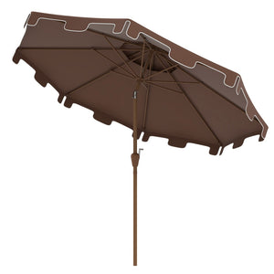 English Elm Outsunny 9' Ruffled Patio Umbrella With Crank & Tilt, Double-Top Vent Design For Garden & Pool Use W2225P217595-GIGA