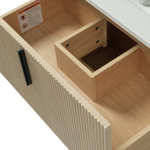 English Elm Christopher Knight Home® - 30" Bathroom Vanity With Ceramic Sink, Soft-Close Drawers & Elegant Fluted Design For Small Spaces N817P295761N