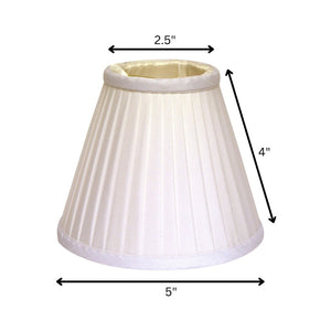 English Elm Slant Pleated Silk Chandelier Shades Set of Six with Flame Clip Classic White B075101686