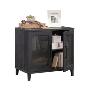 English Elm Library Base - Modern Black Storage Solution With Adjustable Shelves For Small Spaces & Versatile Use B356P402766