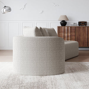 English Elm Modern Oversized Sectional Sofa - 112-Inch Chenille 4-Seater Cloud Couch With Throw Pillows & Comfort W834P323317