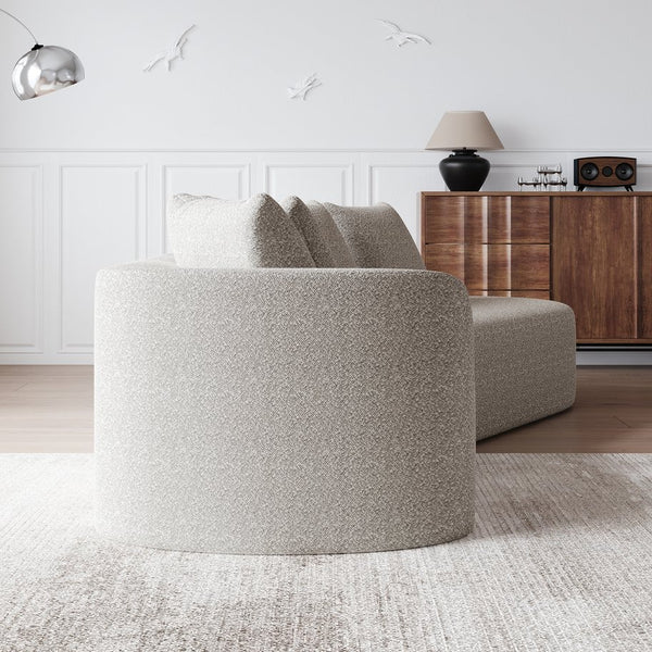 English Elm Modern Oversized Sectional Sofa - 112-Inch Chenille 4-Seater Cloud Couch With Throw Pillows & Comfort W834P323317