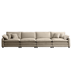 English Elm Corduroy Sofa - Stylish 4-Seater Upholstered Comfort For Modern Living Rooms & Offices, Easy Care! W714S00720