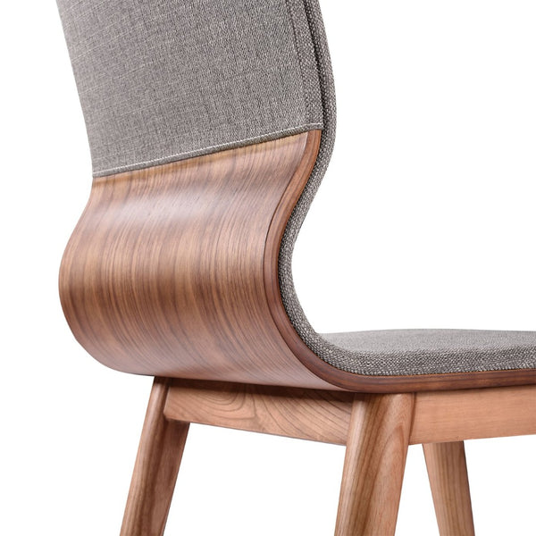 English Elm Robin Mid-century Upholstered Dining Chairs with Tapered Walnut Legs Set of 2 B2736P464880