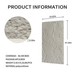 English Elm 3d Faux Stone Pu Wall Panels Set Lightweight Flame Resistant Architectural Accent Cement Grey W347P419785