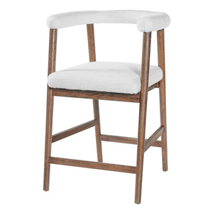 English Elm 24.5'' Seat Height Padded Counter Stools Curved Back Set of 2 for Kitchen Island Walnut N780P354190D