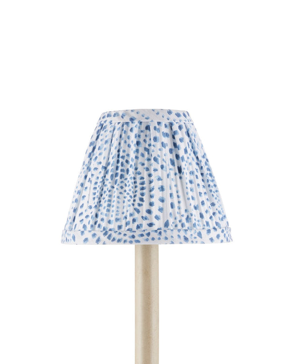 Currey & Company Lenore Elegant Tapered Chandelier Shade With Vibrant Abstract Block-print Design For Stylish Lighting Blue Cotton 0900-0050-currey-company