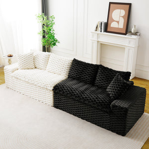 English Elm Luxury Color-Block Turtle Velvet Sofa - Modular Design For Stylish Living Spaces, Comfort For All! W3371S00045