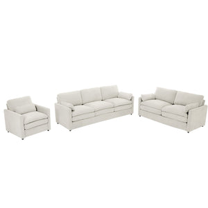 English Elm 101.2" Modular Chenille Sectional Sofa with Tufted Cushions and Deep Seating for Living Room Beige N719S001923A