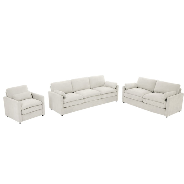 English Elm 101.2" Modular Chenille Sectional Sofa with Tufted Cushions and Deep Seating for Living Room Beige N719S001923A