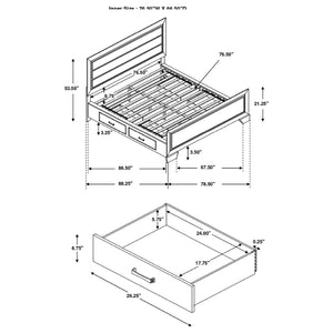 English Elm Holmgren Eastern King Storage Bed with Recessed Panel Headboard in Dark Cocoa Wood B062S01850