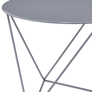 English Elm Epidia Modern Gray Metal Accent Table – Lightweight Round Top, Triangle Legs, Versatile Display Utility B2726P243243