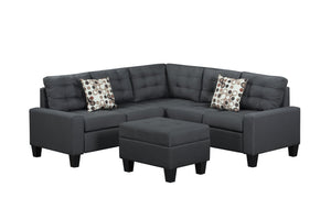 English Elm 6-Piece Upholstered Sectional with Pocket Springs, Tufted 5.5" Seat, Sturdy Wood Frame, Easy Assembly Grey 28.54 L x 23.23 W x 15.16 H W2297S00020