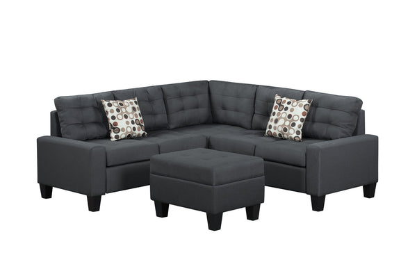 English Elm 6-Piece Upholstered Sectional with Pocket Springs, Tufted 5.5" Seat, Sturdy Wood Frame, Easy Assembly Grey 28.54 L x 23.23 W x 15.16 H W2297S00020