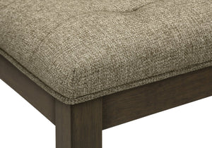 English Elm Dining Chair Set of 2 Tufted Brown Fabric Grey Wood Frame Transitional Seating B2710P461769