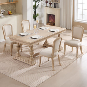 English Elm French Country Dining Chairs Set Of 2 - Stylish Upholstered Design, Fan-Back Comfort For Any Space W3426P324536