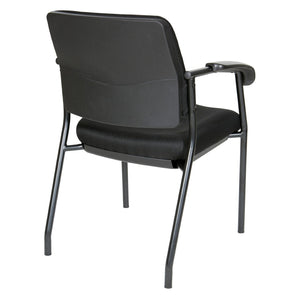 OSP Home Furnishings Padded Visitor Chair with Lumbar Support and Pu Armrests for Modern Office Reception 83710B-231