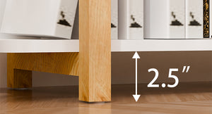 English Elm Multifuction Solid Wood Bookcase with Color-Contrast Shelves, 4-Tier Plant Stand, Sturdy Waterproof Finish W3128P261295