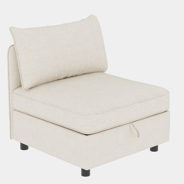 English Elm Love Seat Modular Sectional Sofa with Hidden Storage Mid Century Modern Small Space Beige W680S00137