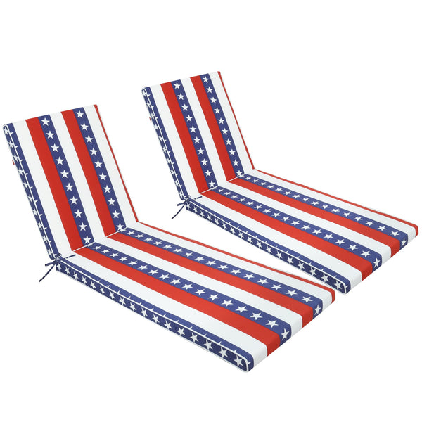 English Elm 2PCS 75in Chaise Lounge Cushion Set for Patio – High Resilience Foam, Durable Comfort, Indoor/Outdoor W419P295394