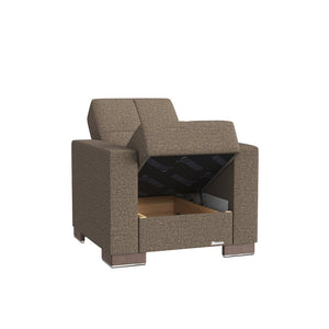 English Elm Primenest Nimbusflow Convertible Armchair With Hidden Storage & Soft Brown Chenille Upholstery B030P286184-GIGA