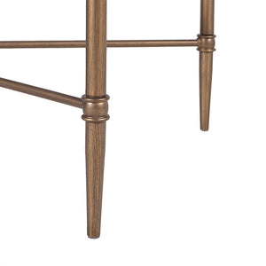 JLA Home Madison Park Signature - Rectangle Bronze-Frame Coffee Table with Clear Tempered Glass Top, Industrial-Modern Minimalist Centerpiece for Living Rooms MPS120-0050
