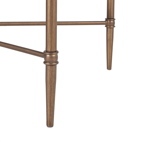 JLA Home Madison Park Signature - Rectangle Bronze-Frame Coffee Table with Clear Tempered Glass Top, Industrial-Modern Minimalist Centerpiece for Living Rooms MPS120-0050