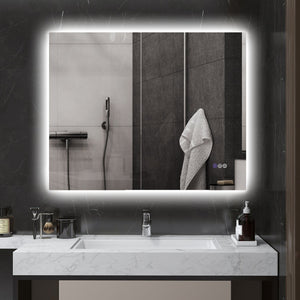 English Elm Homcom Led Bathroom Mirror With Anti-Fog, Dimmable Lights & Memory Function For Modern Spaces W2225P229673