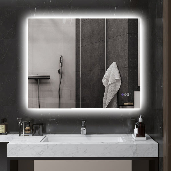 English Elm Homcom Led Bathroom Mirror With Anti-Fog, Dimmable Lights & Memory Function For Modern Spaces W2225P229673