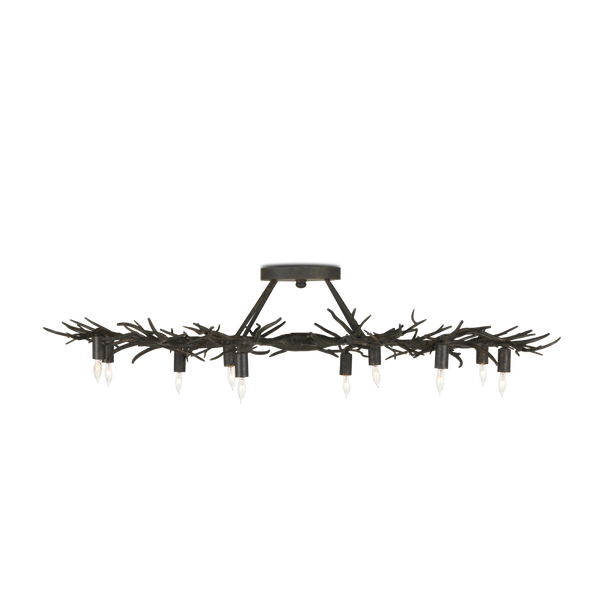 Rainforest Bronze Semi-Flush Mount Light Fixture - Nature-Inspired Design for Modern Spaces