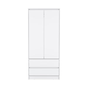 HomeRoots 71" White Wood Dresser - Versatile Two Door, Two Drawer Storage Solution for Modern Homes & Décor 520128