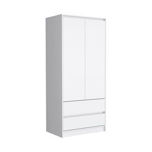 HomeRoots 71" White Wood Dresser - Versatile Two Door, Two Drawer Storage Solution for Modern Homes & Décor 520128