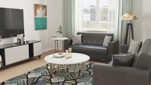 Homeroots 52" Black Brown Faux Leather Futon Convertible Sleeper Love Seat With Storage And Toss Pillows   520146