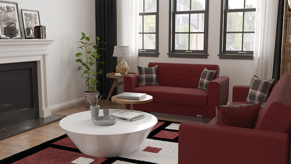 Homeroots 52" Burgundy Brown Chenille Futon Convertible Sleeper Love Seat With Storage And Toss Pillows   520150